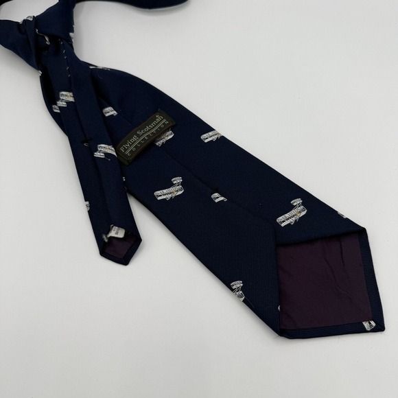 Vintage Flying Scotsman Collection Aviation Tie Classic Navy Wright Brothers - Picture 4 of 6
